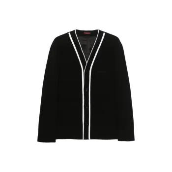 GUCCI Logo Embroidered Button Up Knit Cardigan