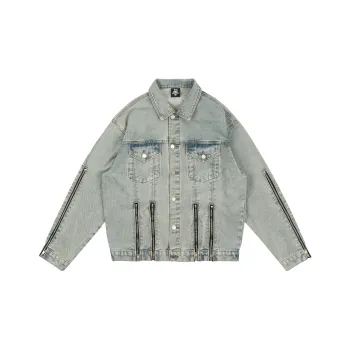 XINYINSU Denim Jacket Unisex Yellow Mud