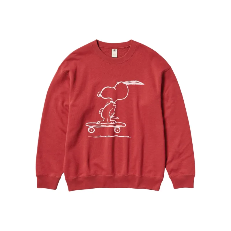 UNIQLO PEANUTS Collaboration Sweatshirt Unisex Red-0