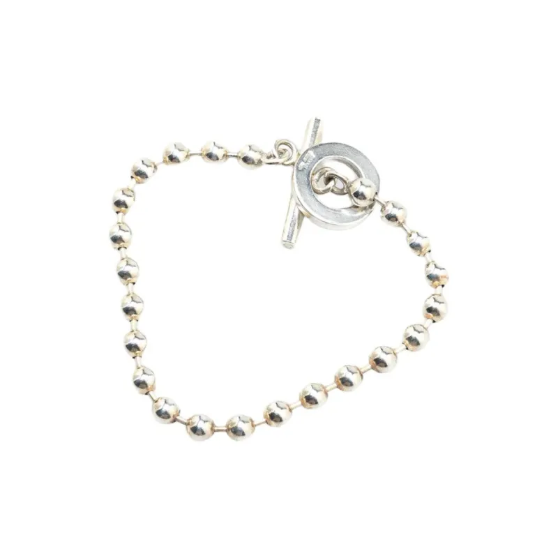 GUCCI 2000 2024 Sterling Silver Boule Bead Toggle Bracelet-1