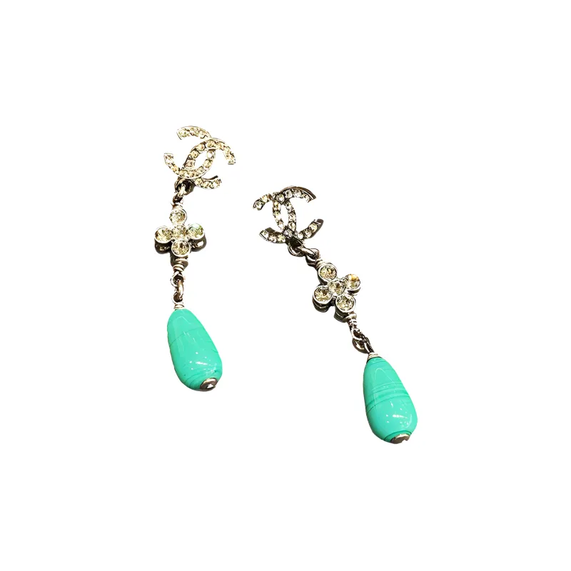 CHANEL Earrings Women's Turquoise-1