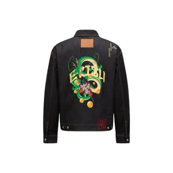 Dragon X EVISU X Dragon Ball Z Co Branded Denim Jackets Men Blue
