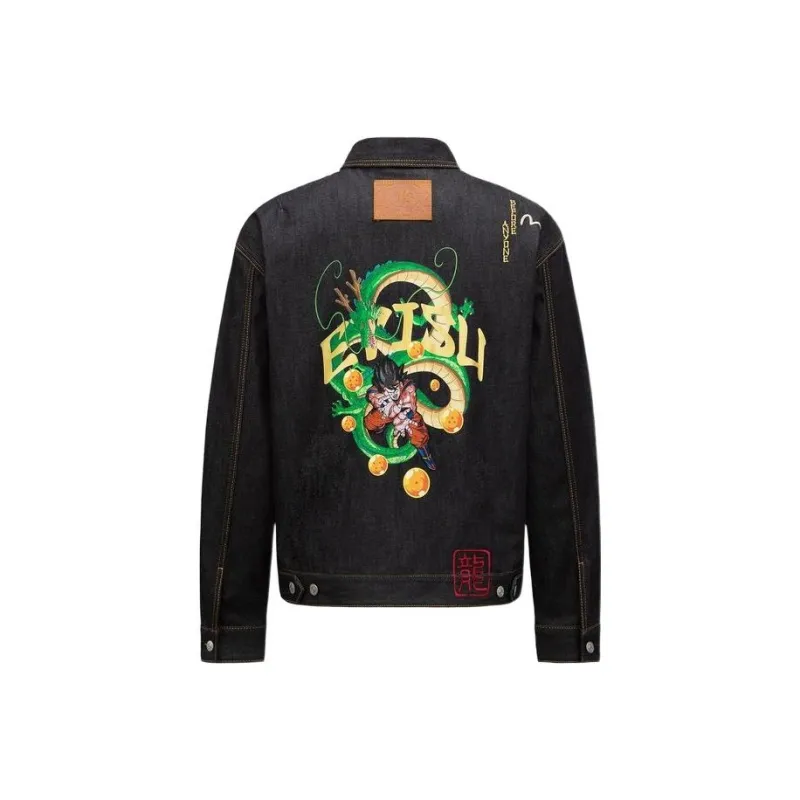 Dragon X EVISU X Dragon Ball Z Denim Jackets Men Blue-0