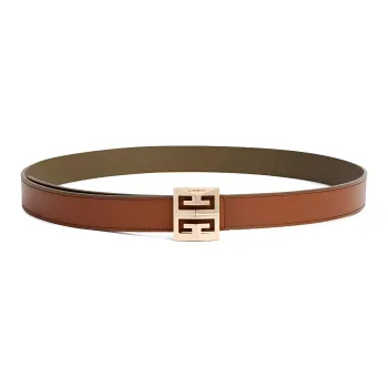 GIVENCHY Soft And Comfortable Smooth Buckle Leather Belts Women's Brown Width 2.6cm
