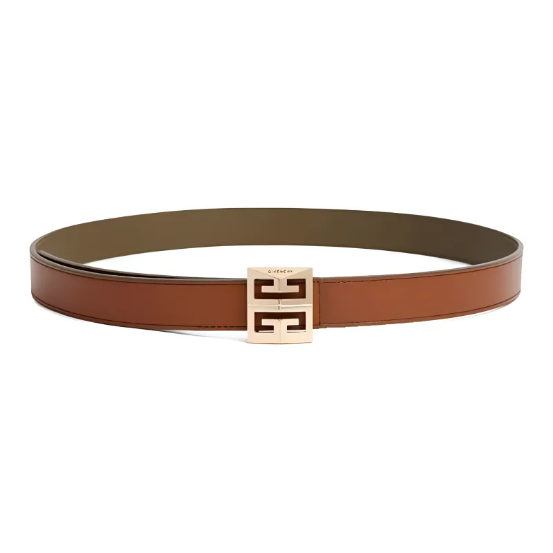 GIVENCHY Soft And Comfortable, Smooth Buckle Leather Belts Women's Brown Width 2.6CM-0