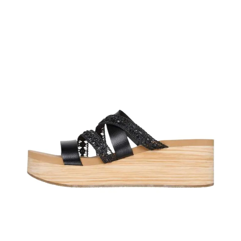 Skechers One Strap Sandals High Heel 5 8cm Women's Black-0