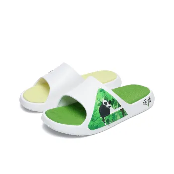 PEAK Attitude 7.0 Slip Resistant Cushioning Slide Slippers Unisex Yellow Green Mismatched