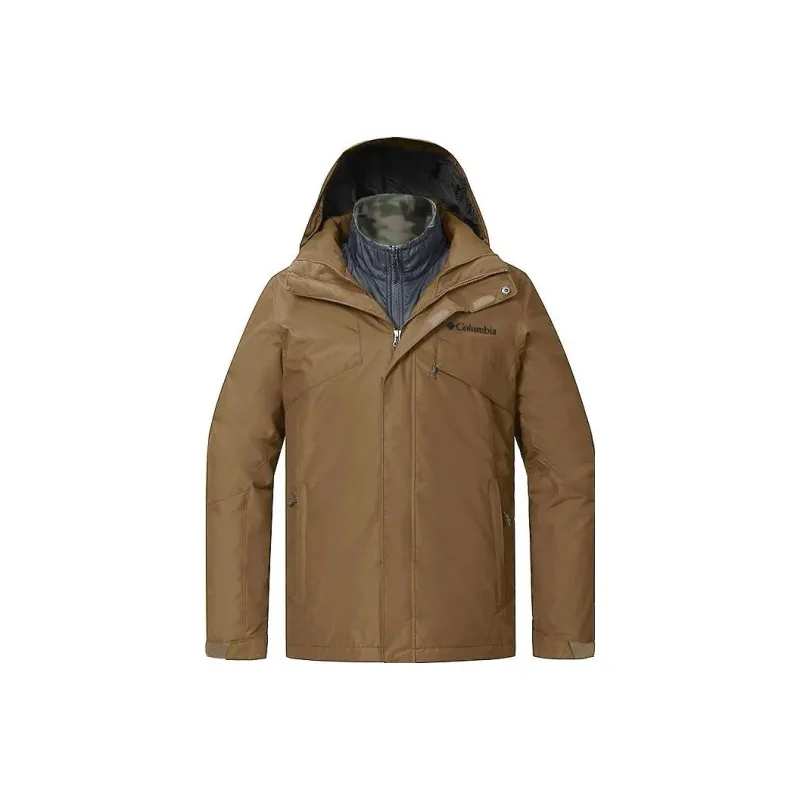 Columbia Waterproof And Windproof To Keep Warm Windbreaker Jacket Men's Brown-0