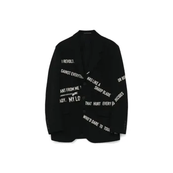 Yohji Yamamoto Slogan pattern Lambswool Blazer