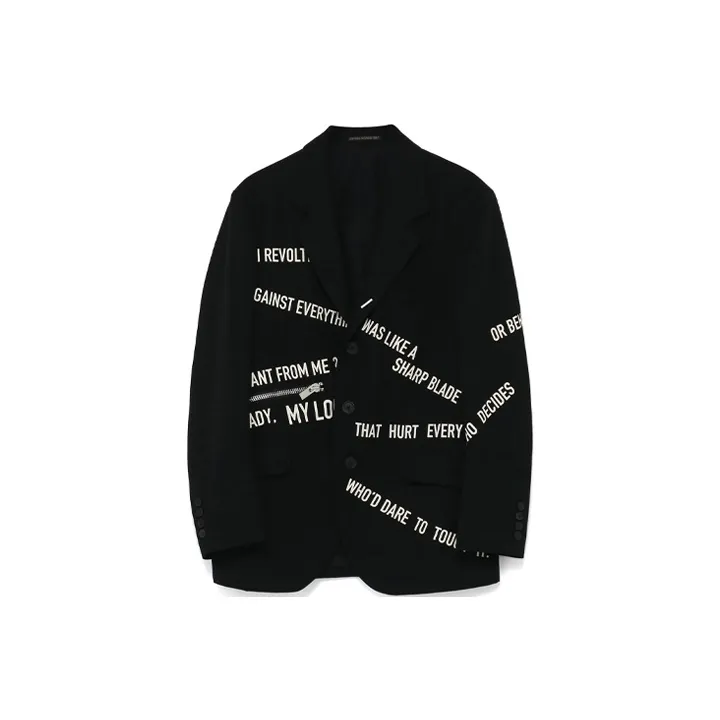 Yohji Yamamoto Slogan pattern Lambswool Blazer-0