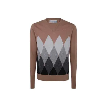 BALLANTYNE Diamond pattern V neck Sweater