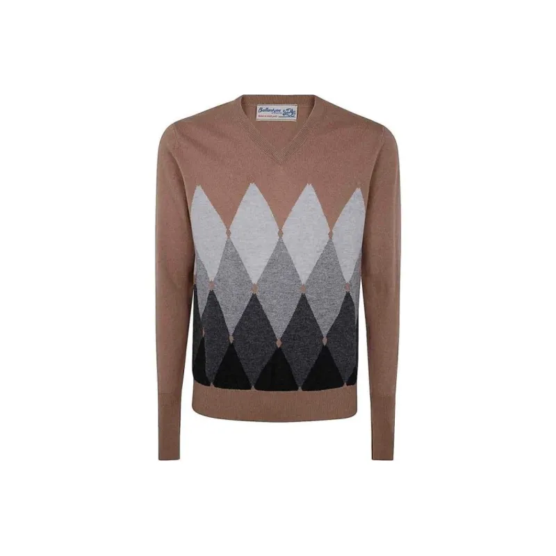 BALLANTYNE Diamond pattern V neck Sweater-0