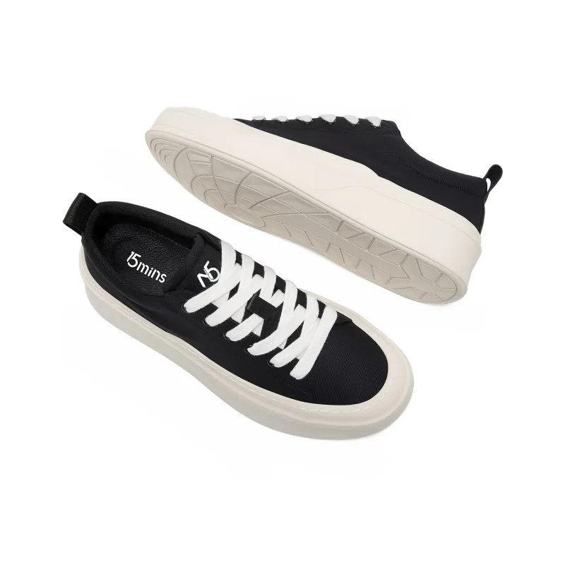 15 MINS Low Top Canvas Shoes Men's Black-2