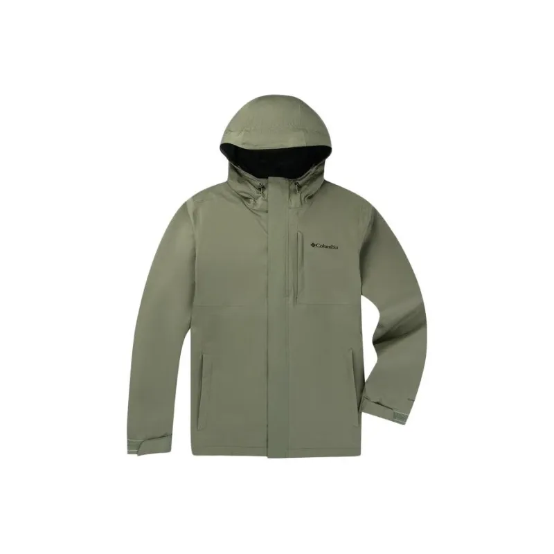Columbia Waterproof And Windproof To Keep Warm Windbreaker Jacket Unisex Army Green-0