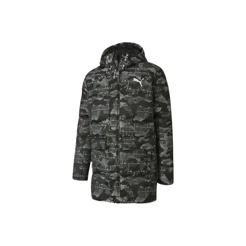 PUMA Attempt Padded Down Jackets Men Black Camouflage