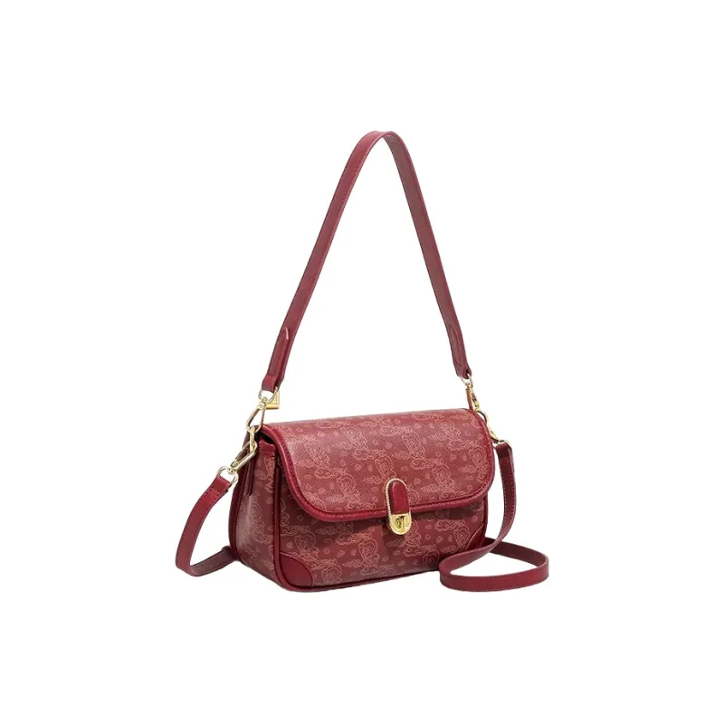 PESASRIE PVC Shoulder Bag Women's Burgundy-6