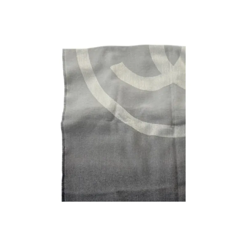 CHANEL Cashmere Knit Scarves Women's Black-1