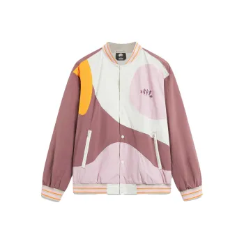 LiNing Badfive Jacket Men's Moonlight Gray Purple Thyme Brown Floral Branch Pink