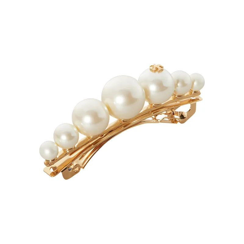 TORY BURCH Hair Clips Women's Gold/White-1