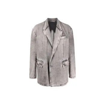 DIESEL Denim Jackets Men Gray
