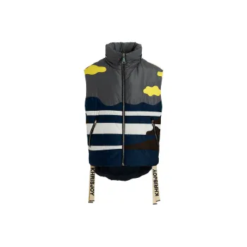 KHRISJOY Patchwork Zip Up Padded Vest