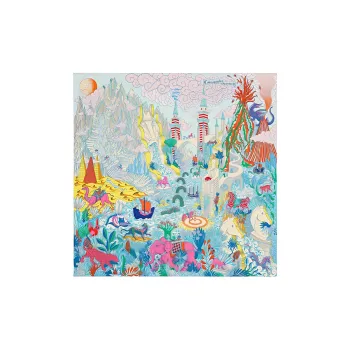 HERMES Silk Scarves Women's Light Blue
