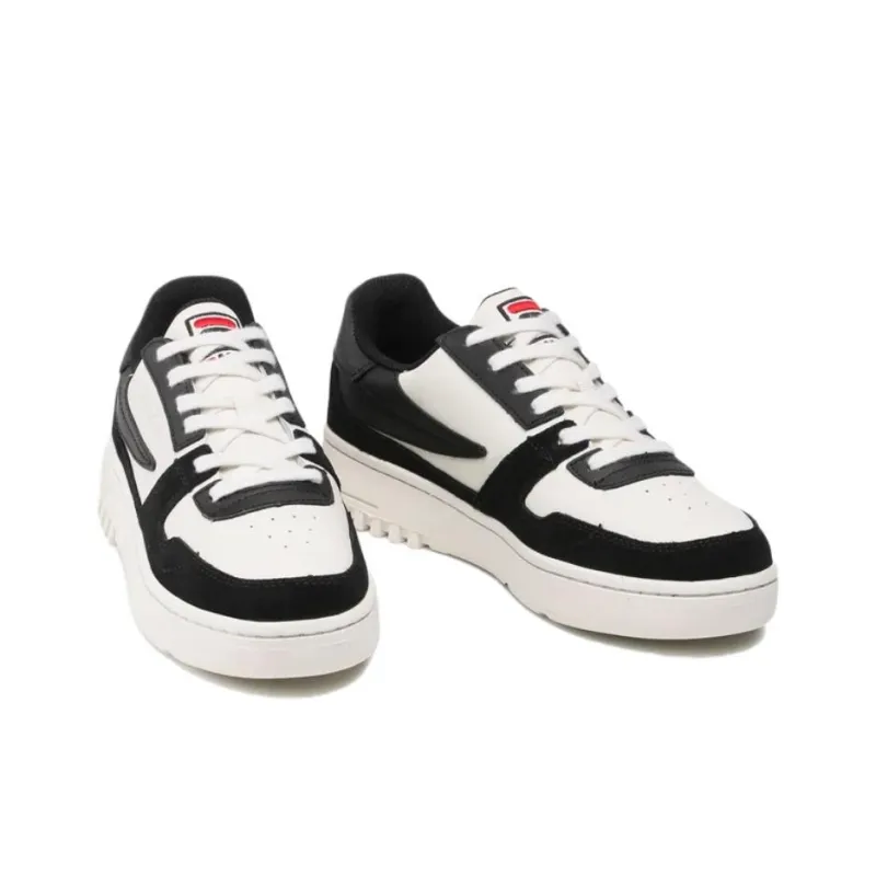 FILA Fxventuno Anti Slip Wear Resistant Low Top Skateboard Shoes Men's White Black-3