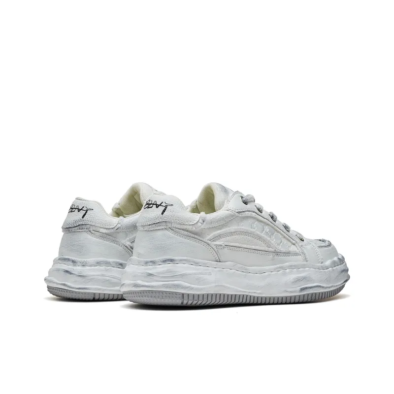 SOBB Height Increasing Low Top Skateboard Shoes Men's White Gray-4