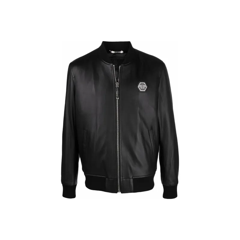 PHILIPP PLEIN Logo Zipped Bomber Jacket-0