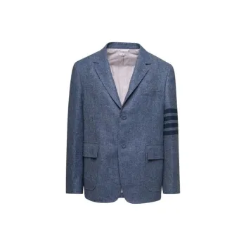 THOM BROWNE Stripe Detailed Single Breasted Tailored Blazer
