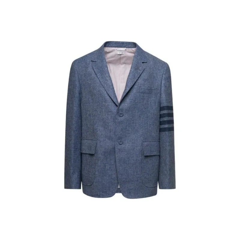 THOM BROWNE Stripe Detailed Single Breasted Tailored Blazer-0