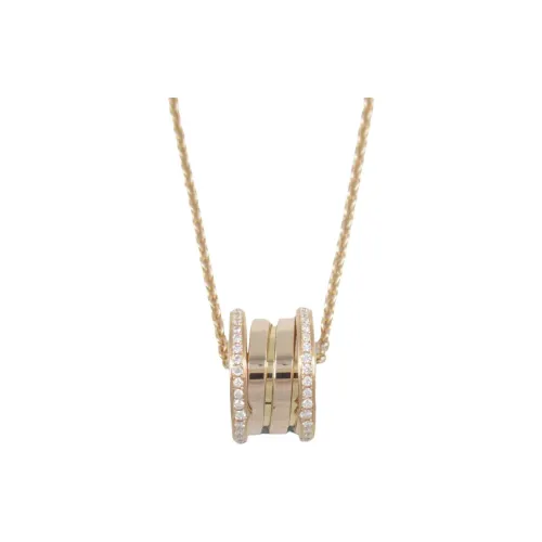 BVLGARI 2010s 18kt Rose Gold B.zero1 Diamond Pendant Necklace