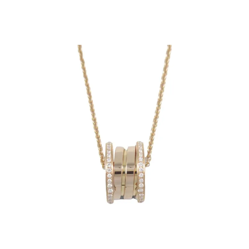 BVLGARI 2010s 18kt Rose Gold B.zero1 Diamond Pendant Necklace-0