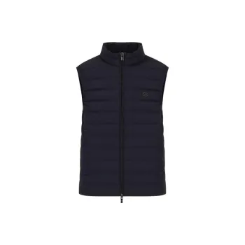EMPORIO ARMANI Sleeveless Full zip Down Jacket In Quilted Nylon With Eagle Logo Patch