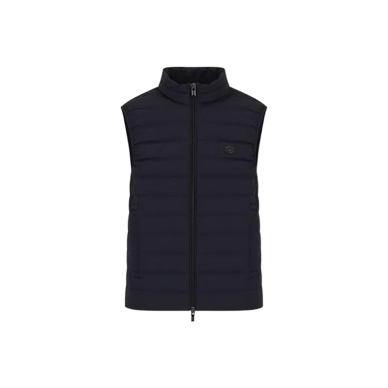 EMPORIO ARMANI Sleeveless Full zip Down Jacket In Quilted Nylon With Eagle Logo Patch-0