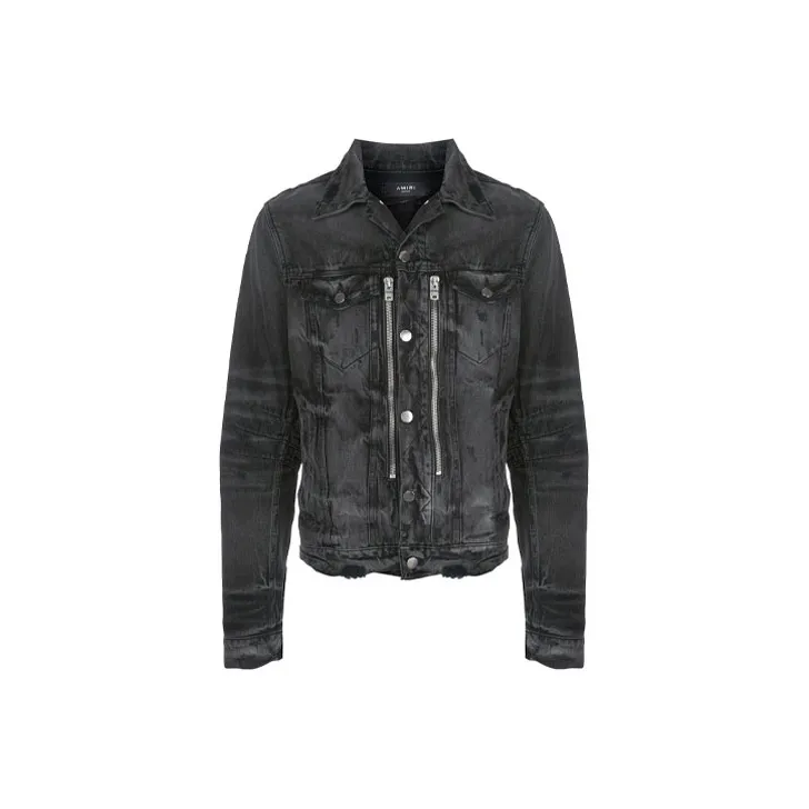 AMIRI Denim Jackets Men Black Gray Color-0