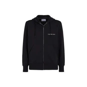 CALVIN KLEIN Cotton Terry Zip Up Hoodie Jackets & Coats Men's Black