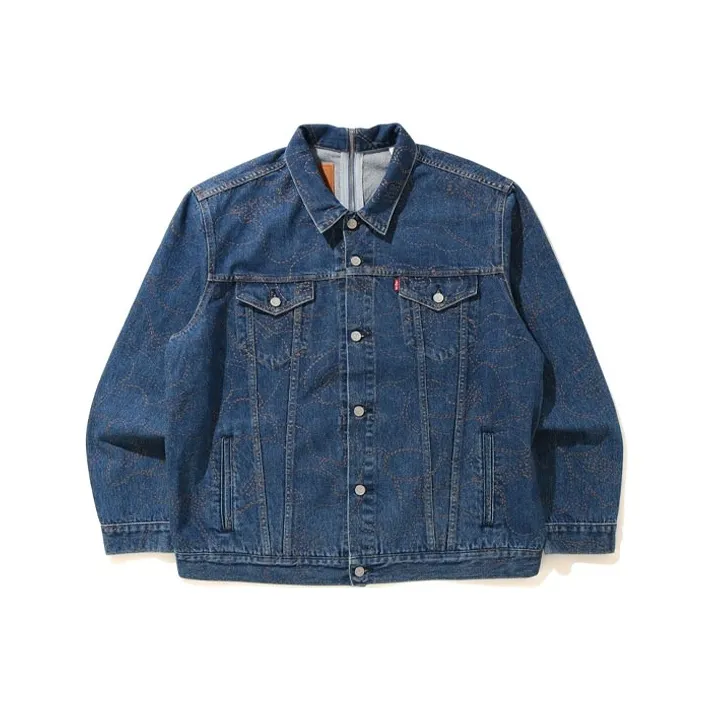 Bape X Levi's Camo Trucker Jacket Japan Exclusive-0