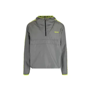 VERSACE Logo Printed Half Zip Jacket