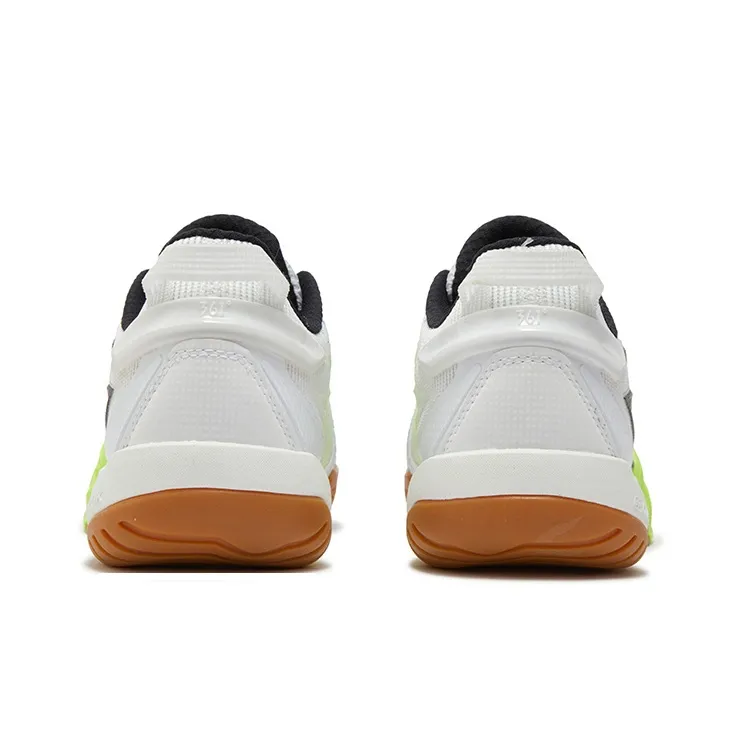 361° Slip Resistant, Breathable, And Supportive Low Top Badminton Shoes Unisex White Yellow-3