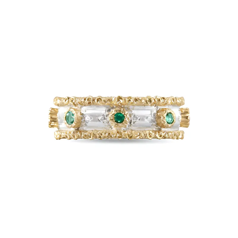 BUCCELLATI Gold White Gold Emerald Rings Women's Gold-1