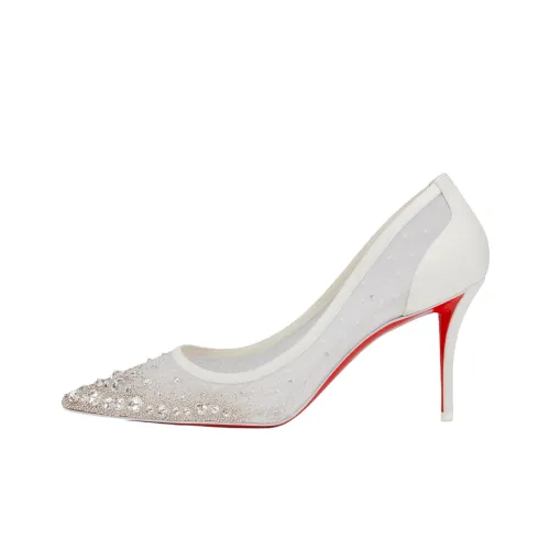 CL LUBOTING Miss Z Slim Heel High Heels 8cm Women's Ivory White