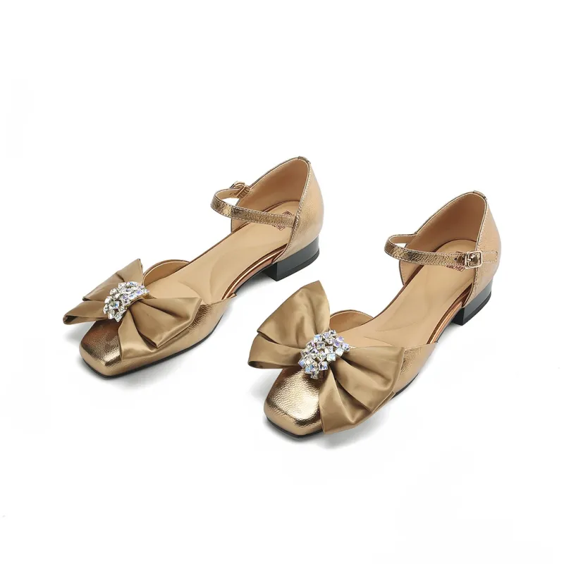XICUNMINGWU Casual Single Shoes Women's Antique Gold-2