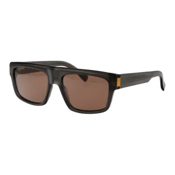 Dunhill Acetate Square Sunglasses Unisex Gray Brown