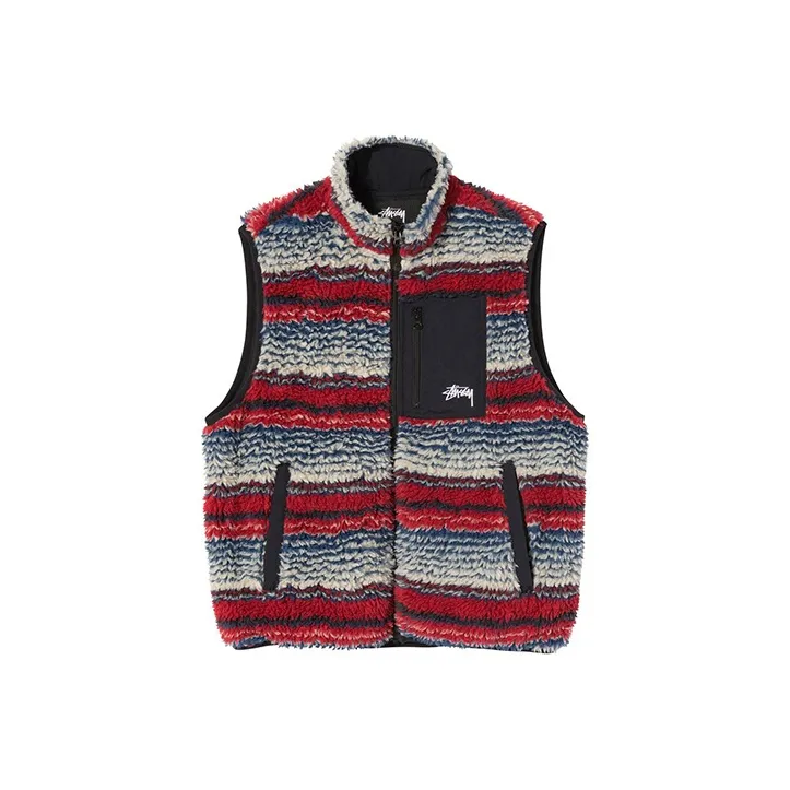 Stussy Striped Sherpa Vest-0