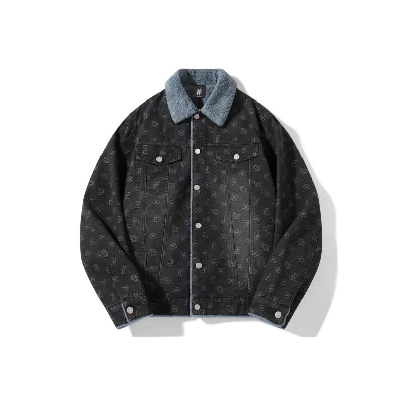 BEENTRILL Loose Fit Thickened And Fleece Lined Denim Jacket Unisex-2