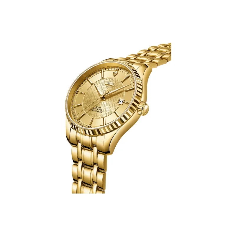 Beijing Classic Collection Automatic Mechanical Movement Stainless Steel Watchband Watch Men's Watches Gold Dial-4