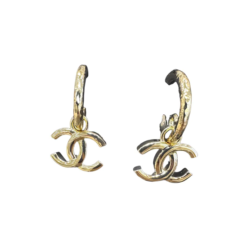 CHANEL Stud Earrings Women's Gold-1