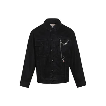 LIUREGALI Denim Jackets Men Navy Blue