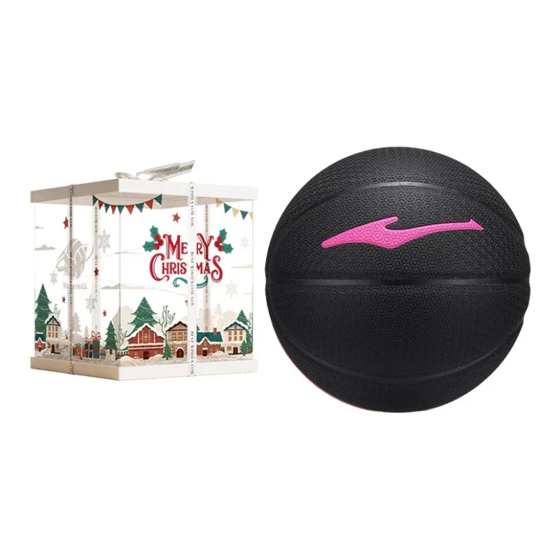 Erke Hexagonal Warriors PU Basketball Pink Black Size 7 Ball Training Competition Unisex-9
